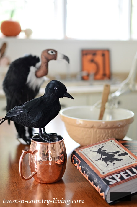 Halloween Scene of Crows and Vultures