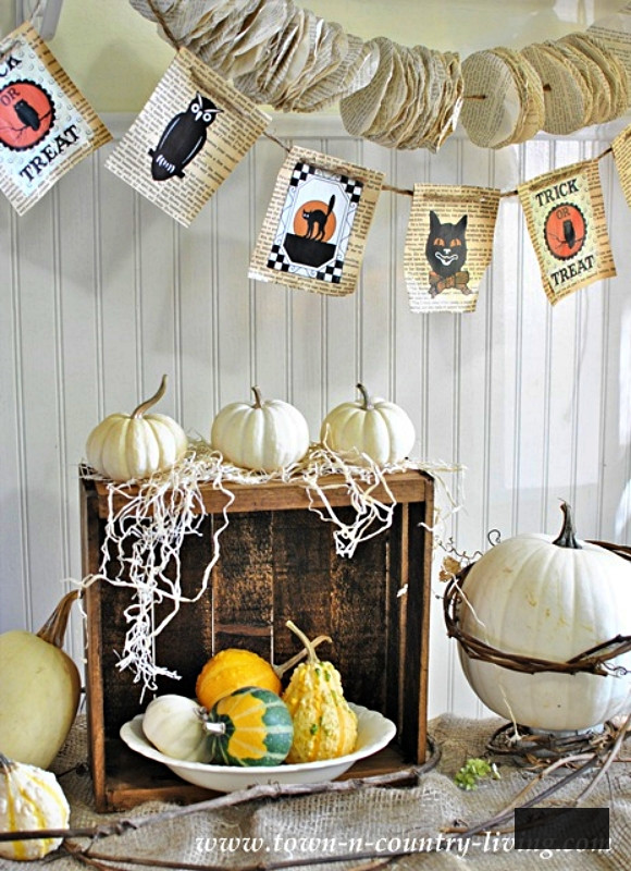 Halloween Banner and Gourds