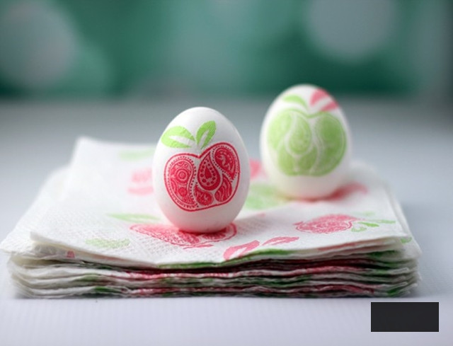 Paper Napkin Decoupaged Eggs