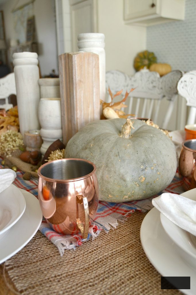 The autumn season is abundant with get-togethers for family and friends, and this simple autumn tablescape was achieved with a burlap table runner, some plaid fabric, and natural elements. Click over to get the details on how to set this table in your home.