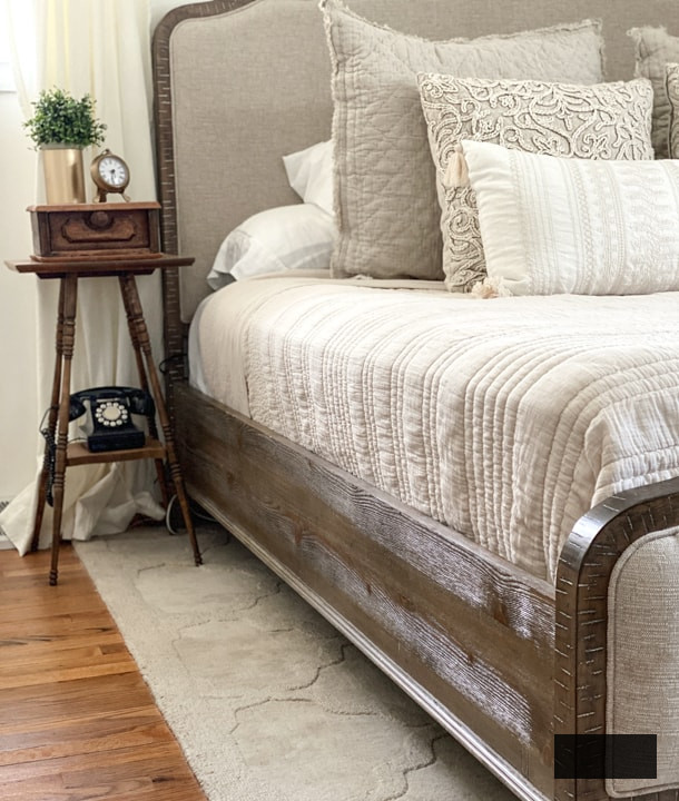 A master bedroom makeover to turn our bedroom into a space we can retreat to after a long day. Sources, projects and links included.