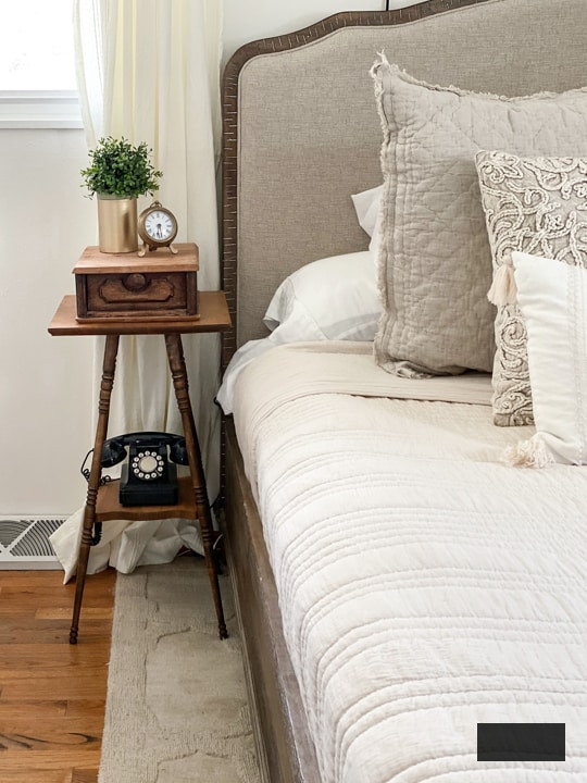 A master bedroom makeover to turn our bedroom into a space we can retreat to after a long day. Sources, projects and links included.