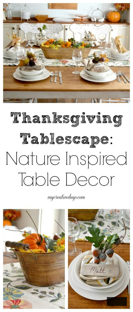 If you aim to create a lovely Thanksgiving Tablescape this year, click over to view this simple nature inspired Thanksgiving Tablescape.