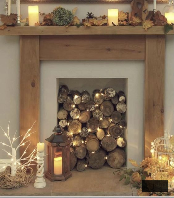 firewood log stores fairy lights concepts