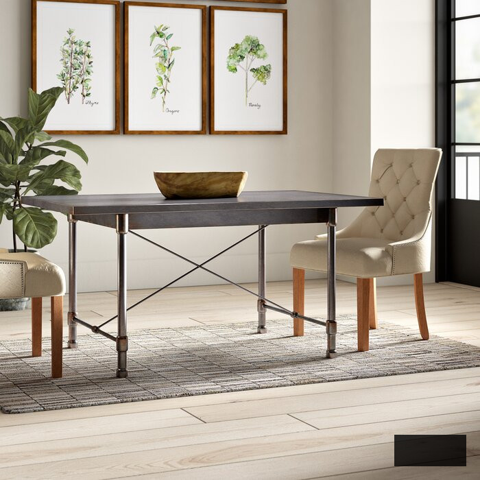 modern farmhouse and industrial metal dining table