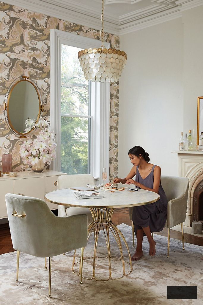 round marble gold dining table
