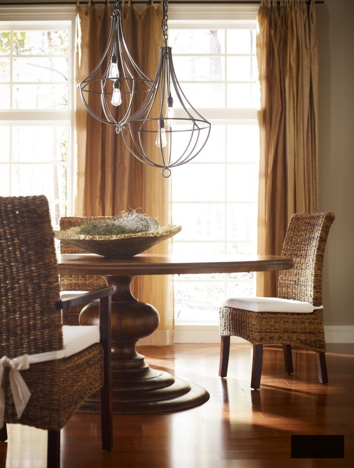 wood dining room table and dining chairs
