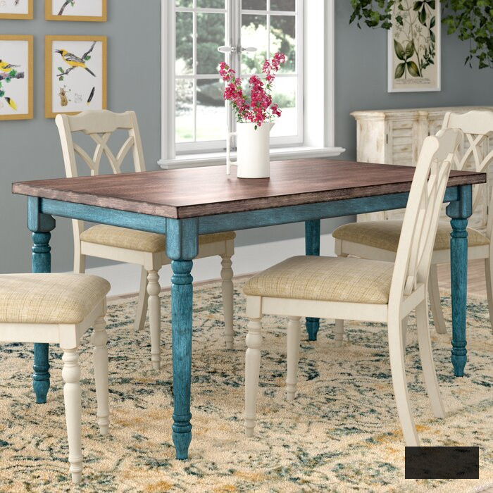 Teal Blue Veneer Dining Table