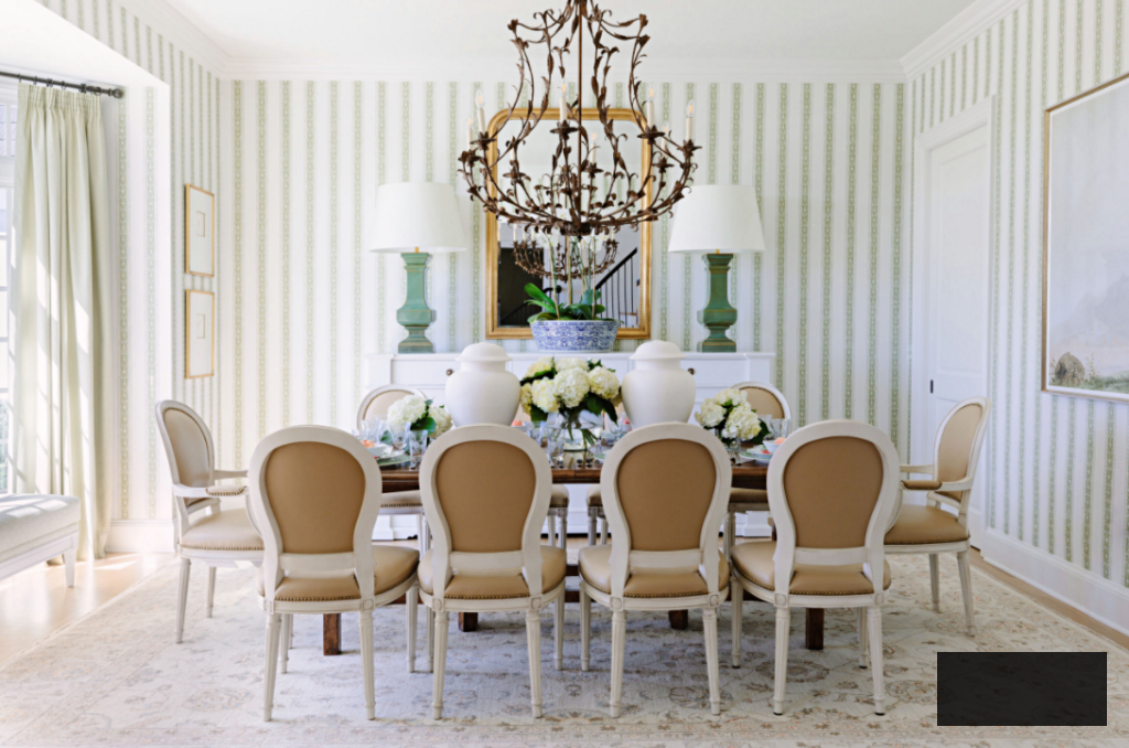 Large Formal Dining Room with Elegant Chandelier