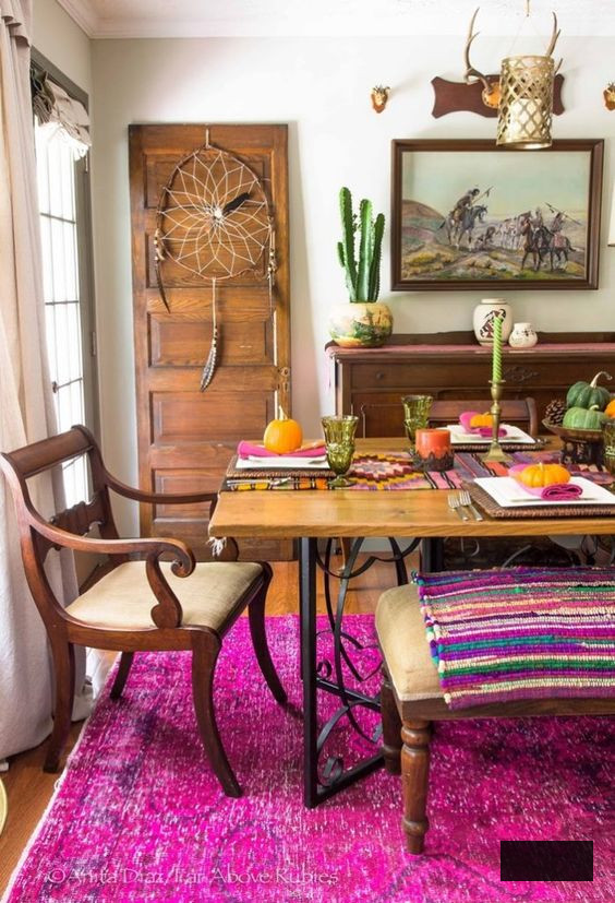 international bohemian dining room concept