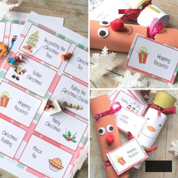 Free to print Christmas Charades games for families with young kids