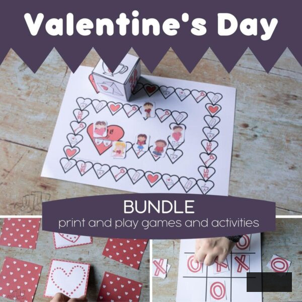 Valentine's Day Print and Play Bundle of Games and Activities from Rainy Day Mum