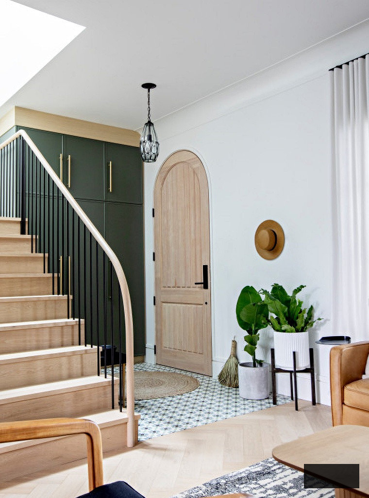 entry way in a contemporary Tudor home