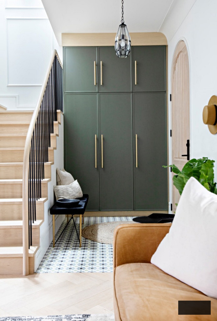 entry way in a contemporary Tudor home