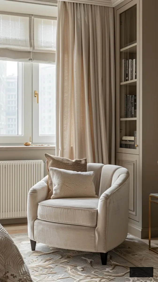 elegant bedroom reading corner