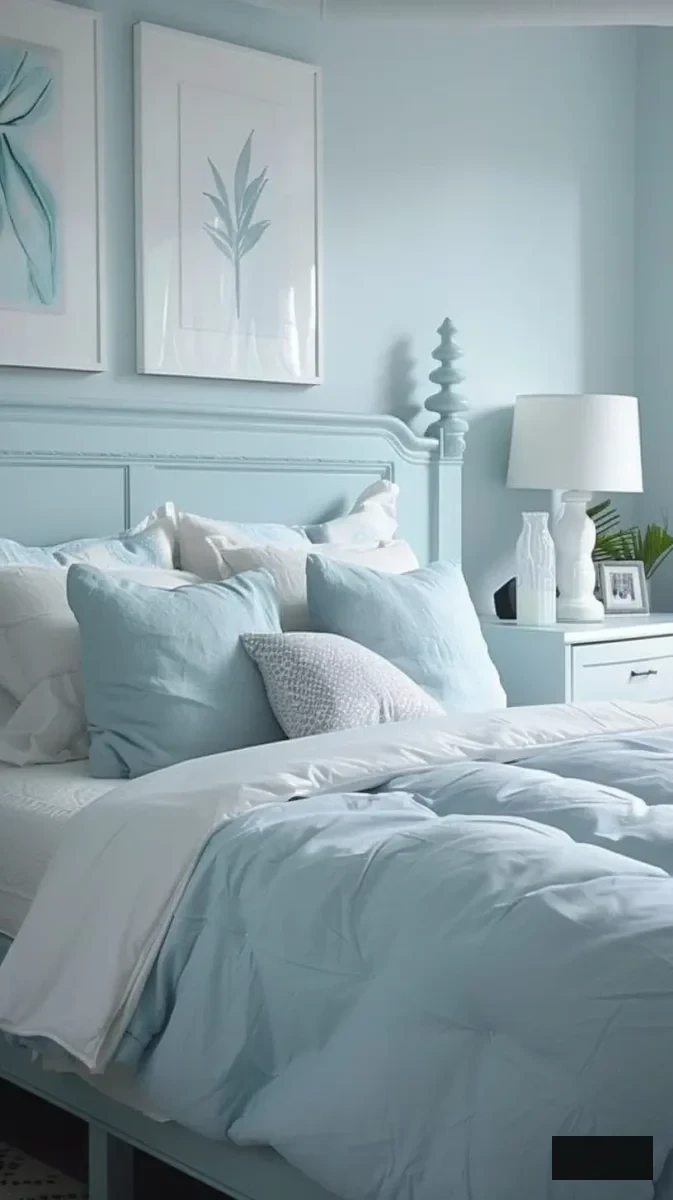 bedroom refresh with light blue painted furniture