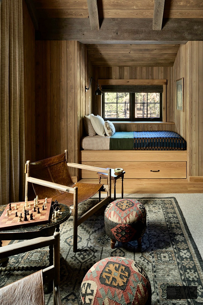 built in bed in cabin bedroom