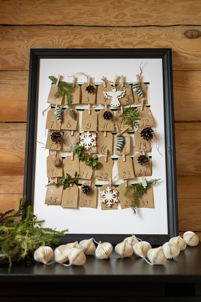 Handmade Scandinavian style Christmas calendar