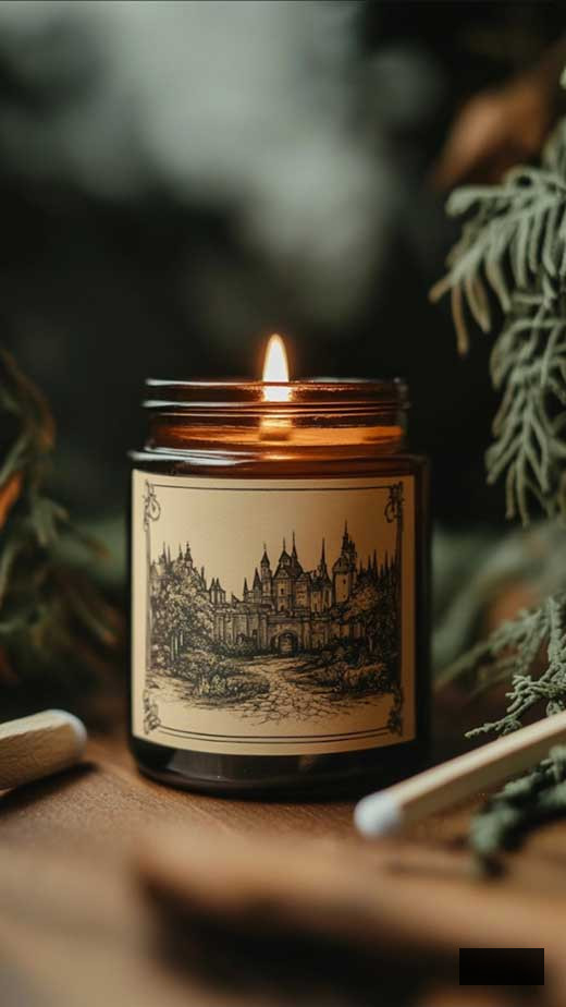 comfortable brown and green autumn and winter candle aesthetic wallpaper