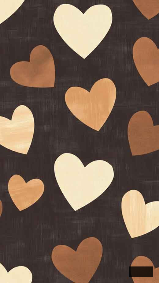adorable brown hearts wallpaper for iphone