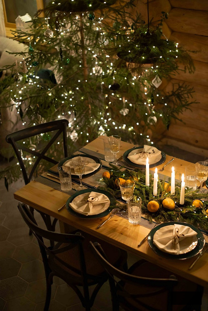 Scandinavian style Christmas decorating