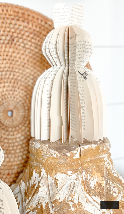 Create charming DIY Book Page Bunnies with this simple upcycled Easter craft! Ideal for rustic decor, tiered trays, and handmade gifts. Budget-conscious and enjoyable!
