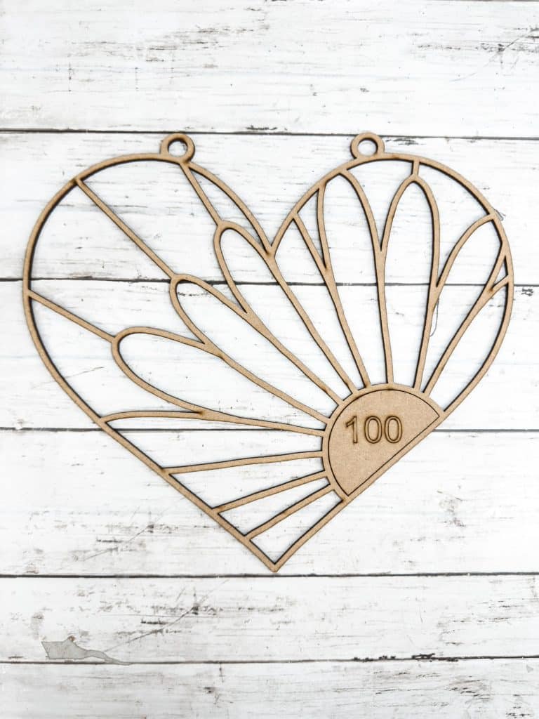 DIY Faux Stained Glass Heart With flower Sun Catcher
