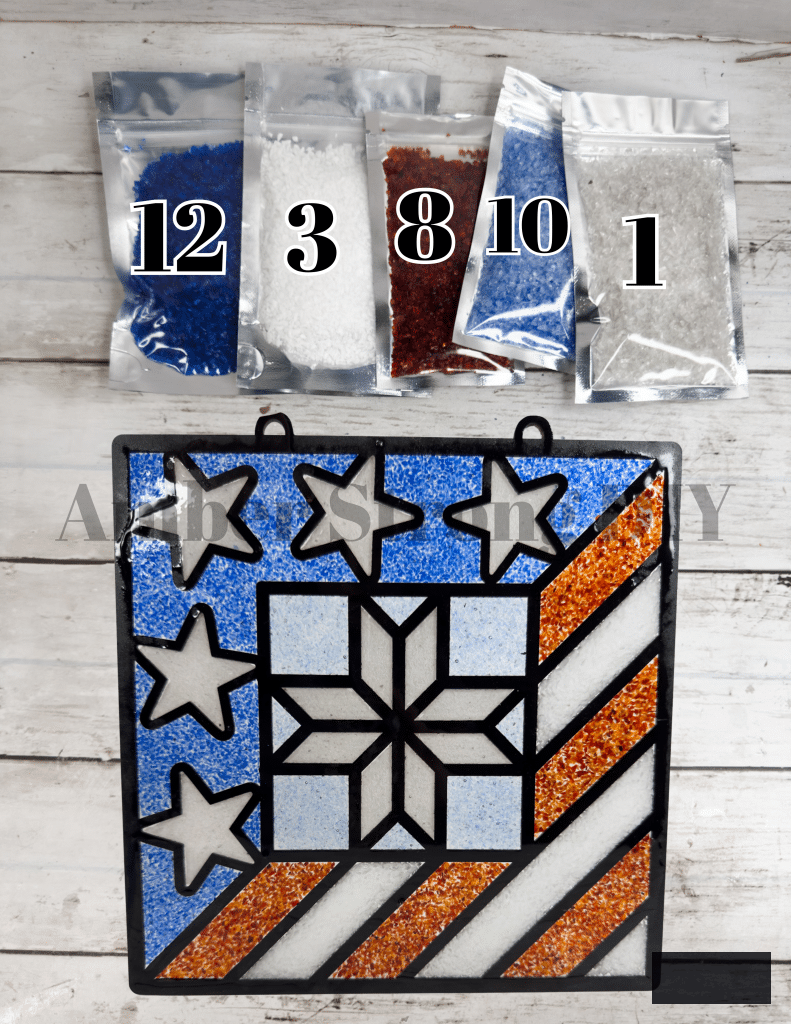 DIY Faux Stained Glass Patriotic Sun Catcher