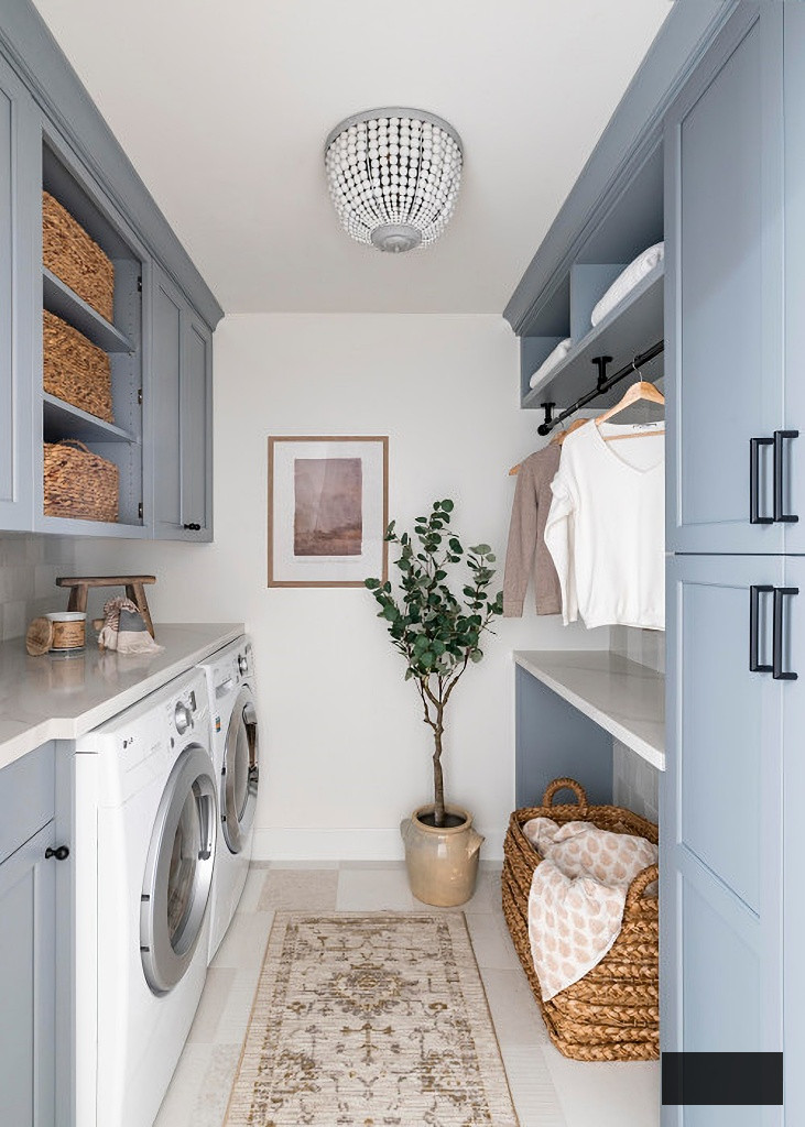 laundry room in California ranch home