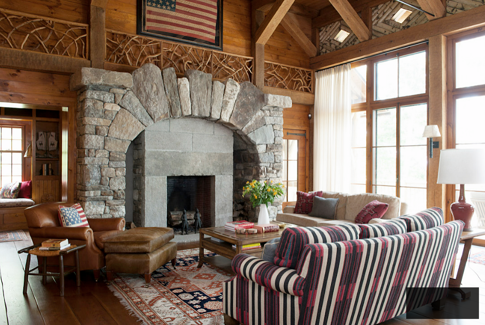 summer cabin rustic living room