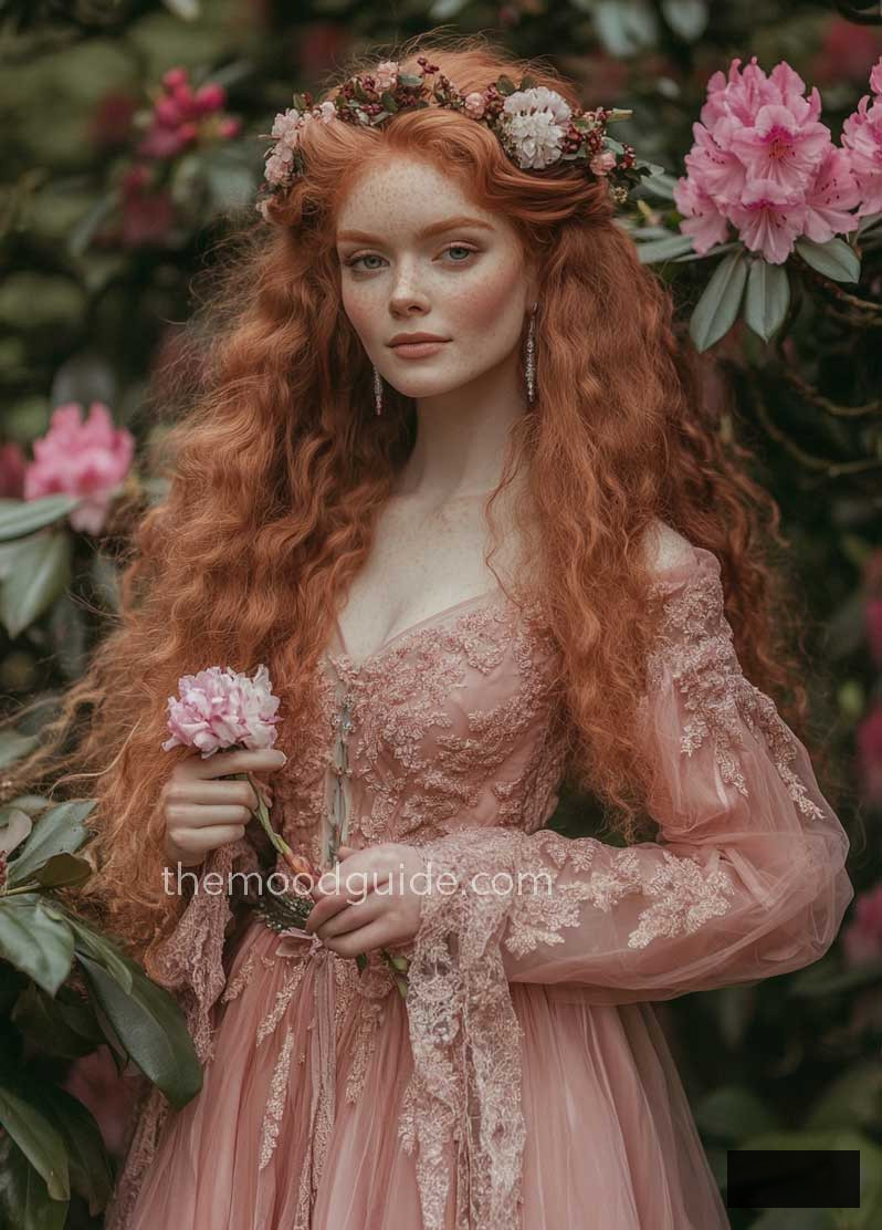 fairy hairstyle featuring flower crown