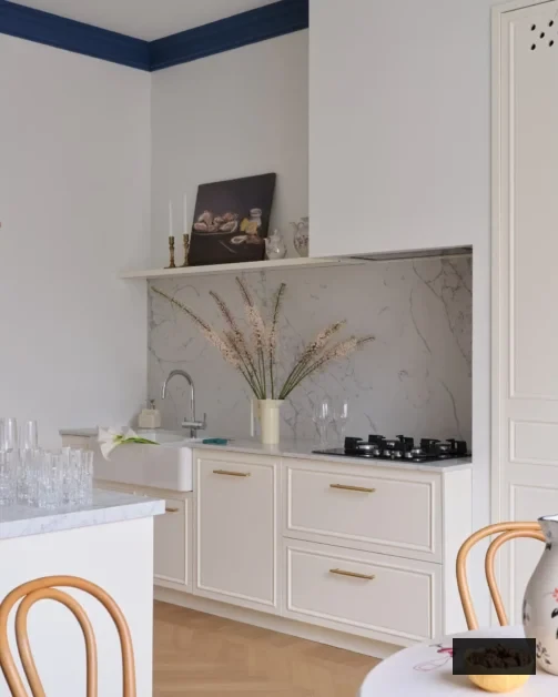 Gorgeous Almaty contemporary white and blue Kitchen 5