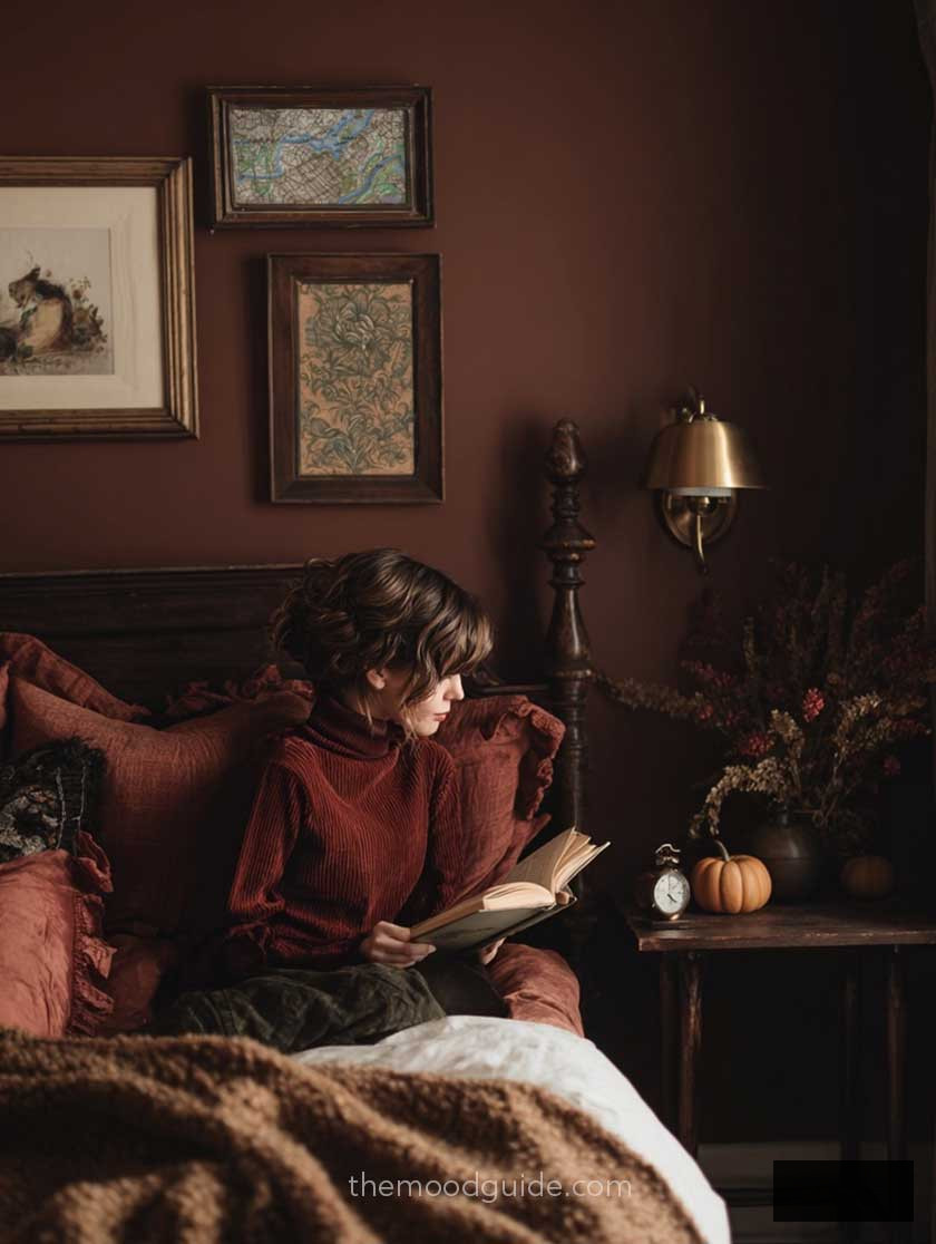 dark academia fall bedroom aesthetic decor