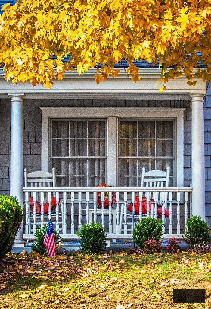 front porch in autumn