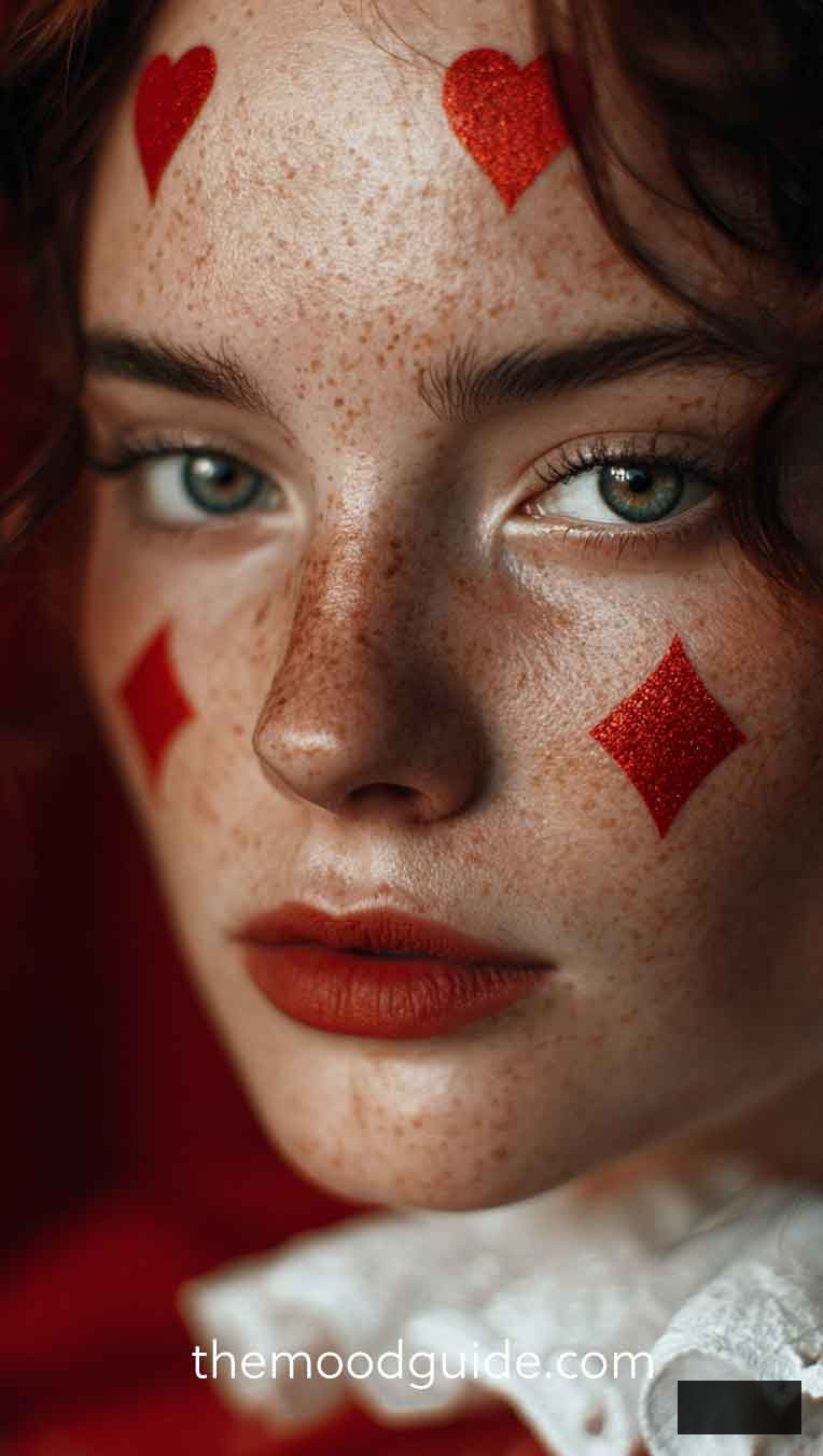 easy chic playing card makeup idea for halloween