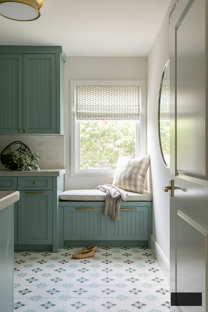 blue laundry area