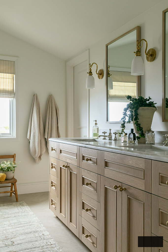 neutral master bathroom