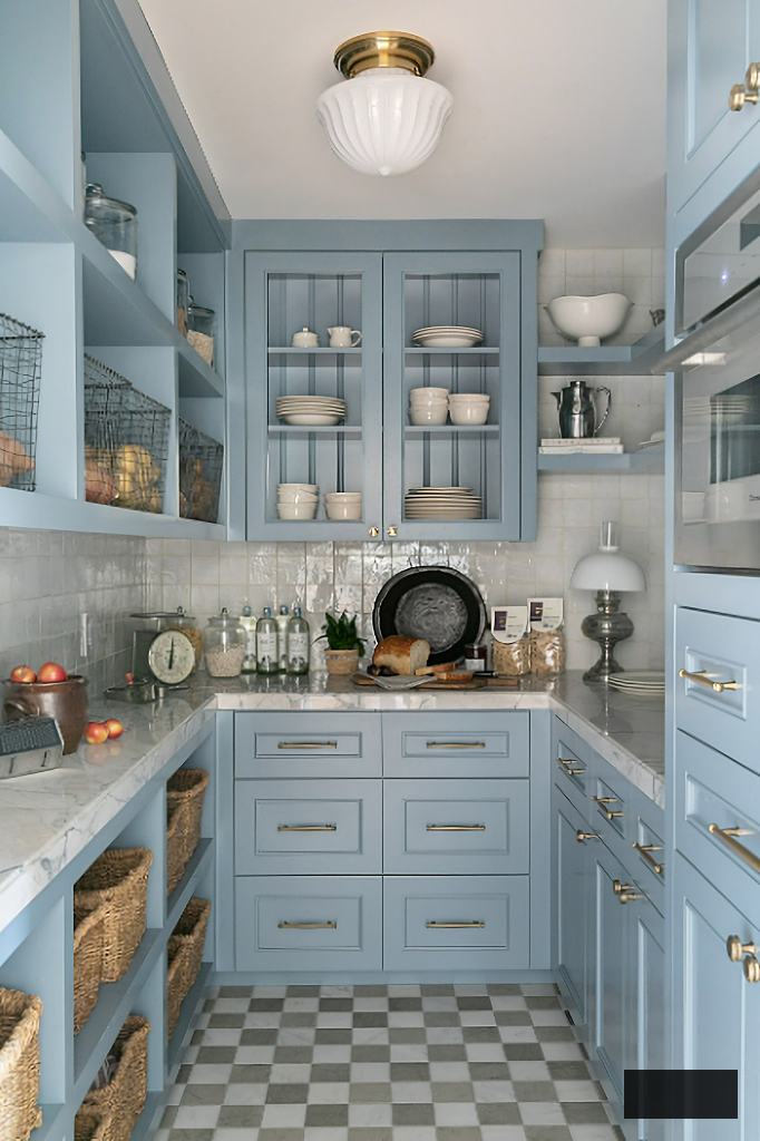 blue butler's pantry