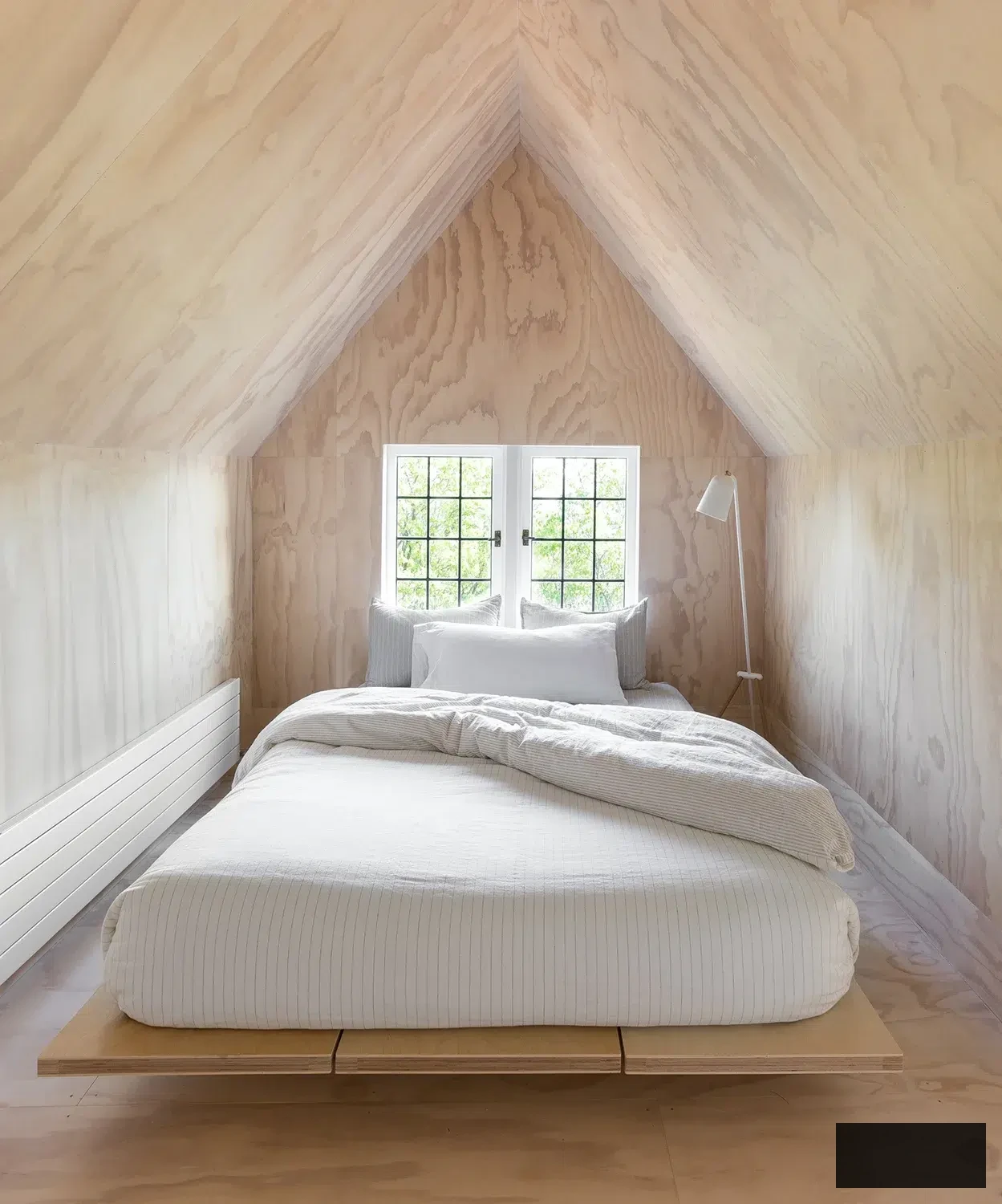 minimalist Scandinavian attic bedroom design