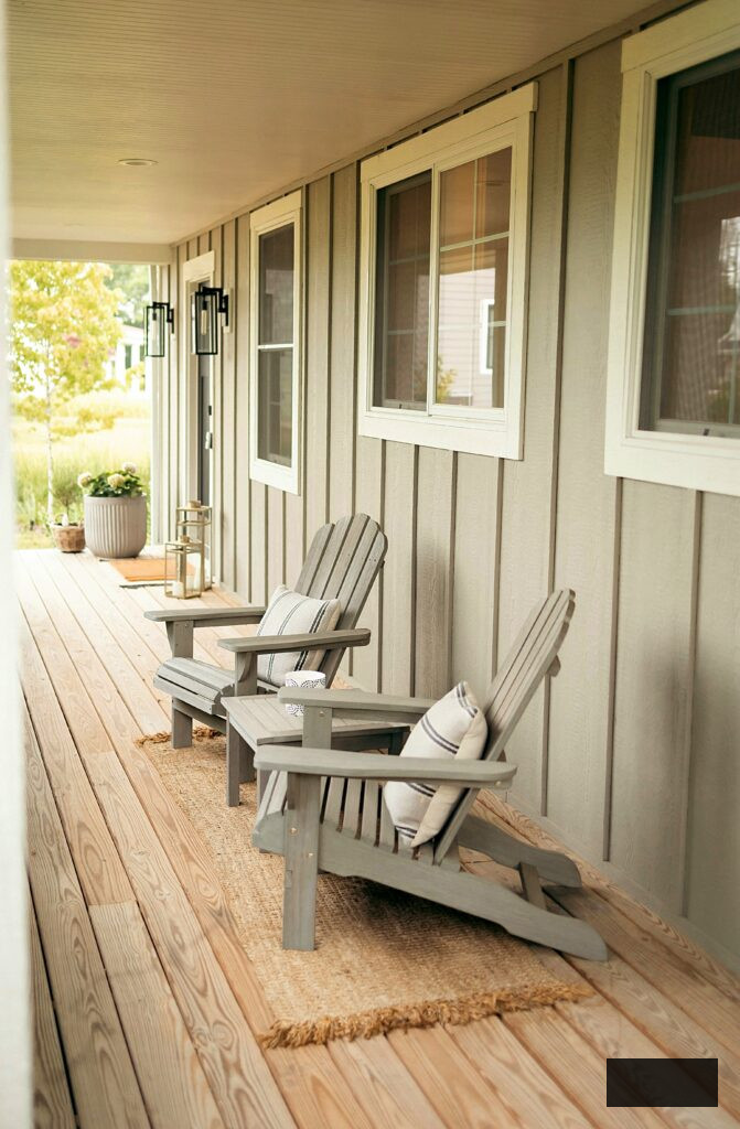 front porch with Adirondack chairs