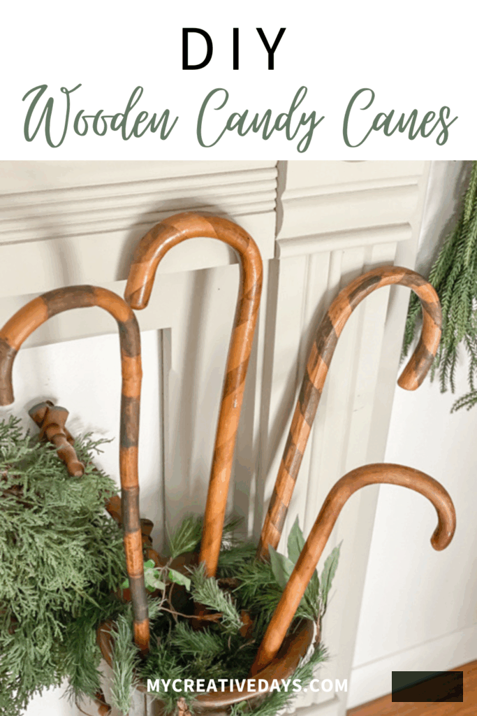 Transform old wooden canes into beautiful Christmas decor with this DIY Wooden Candy Canes tutorial. Simple, budget-friendly, and perfect for holiday decor.