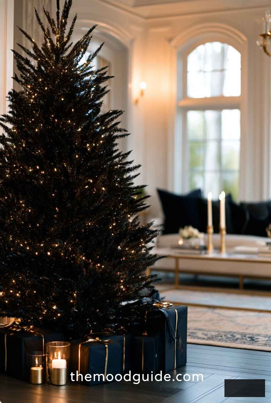modern minimal black christmas tree