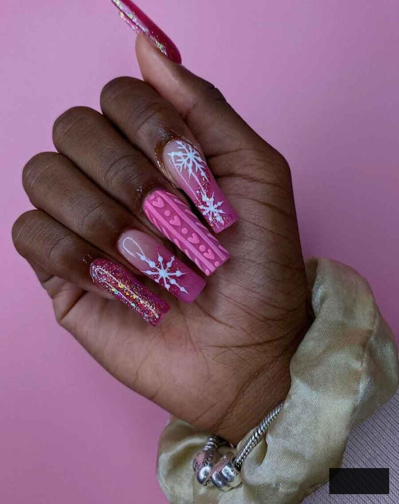 hot-pink-nail-design-chrstmas-black-woman-hands