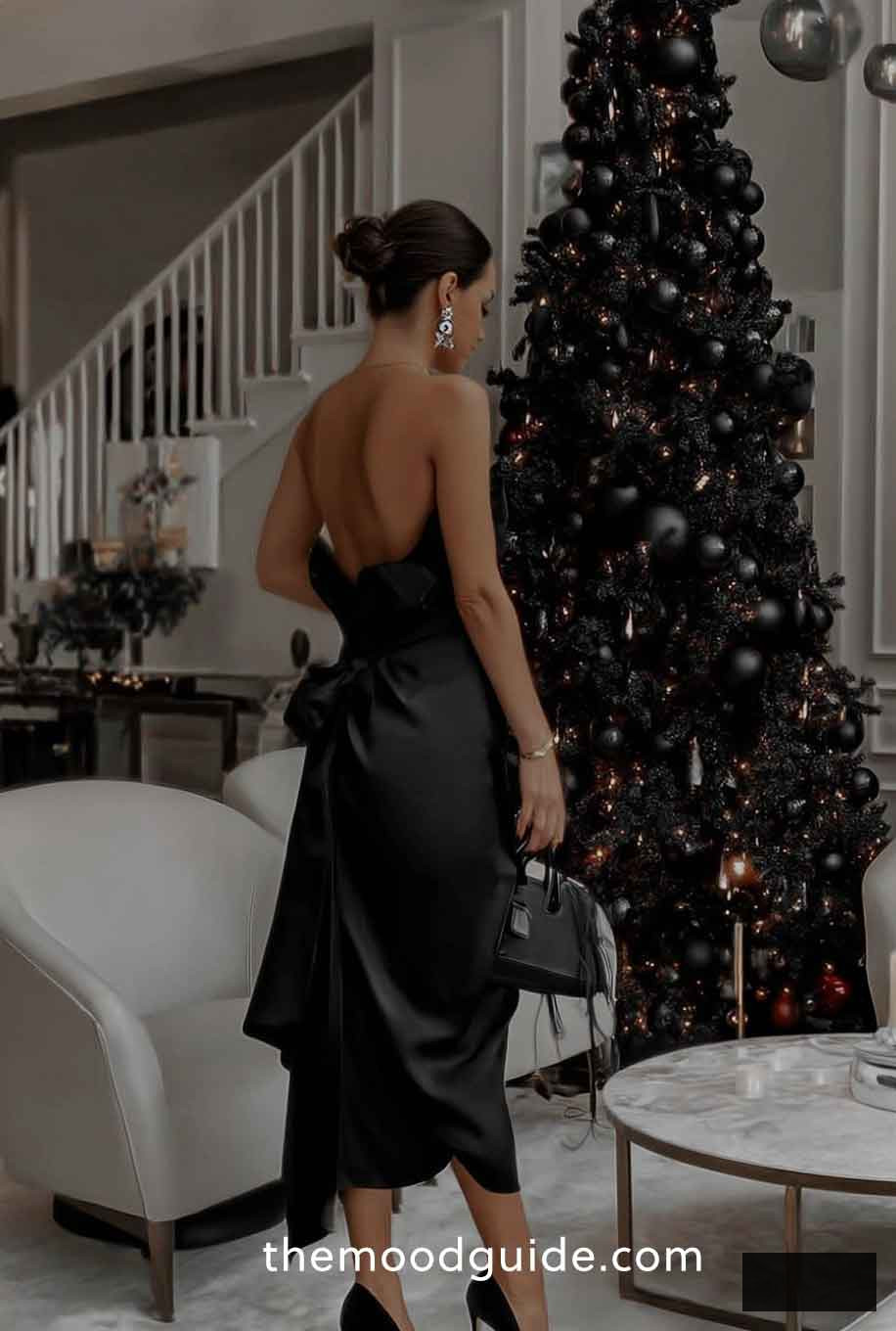 black christmas ttree decration aesthetic
