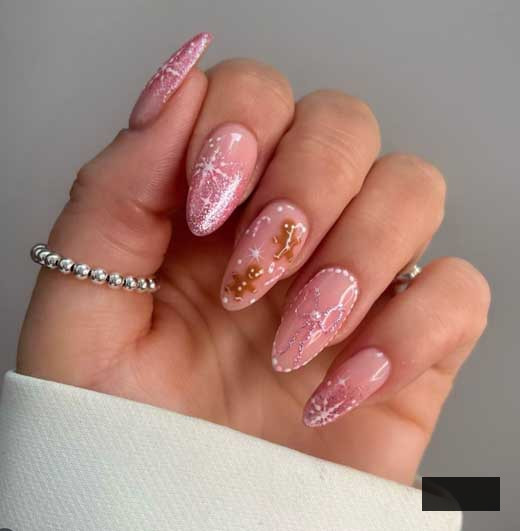 glittery pink and white