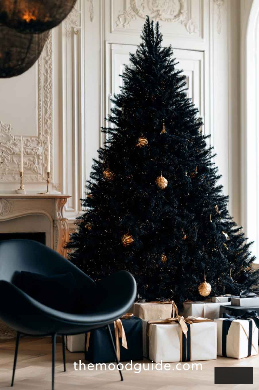 black and gold christmas tree