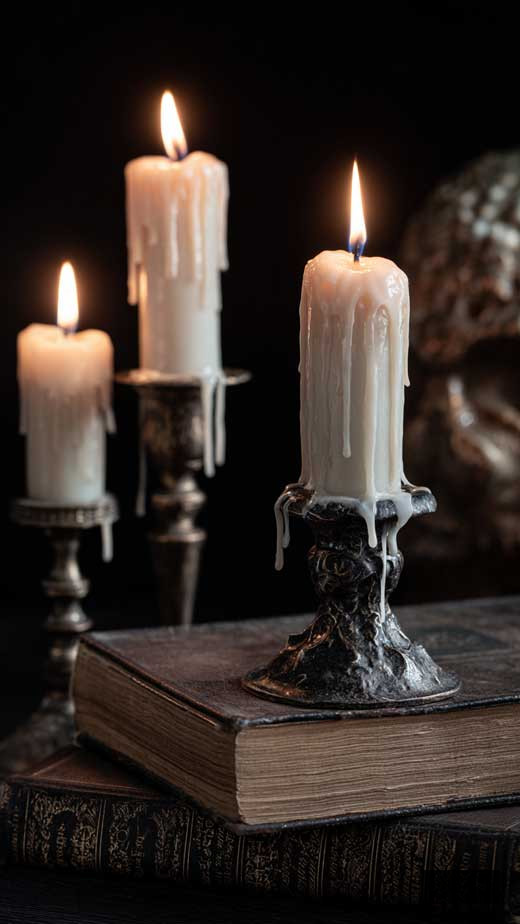 dark academia candles aesthetic wallpaper