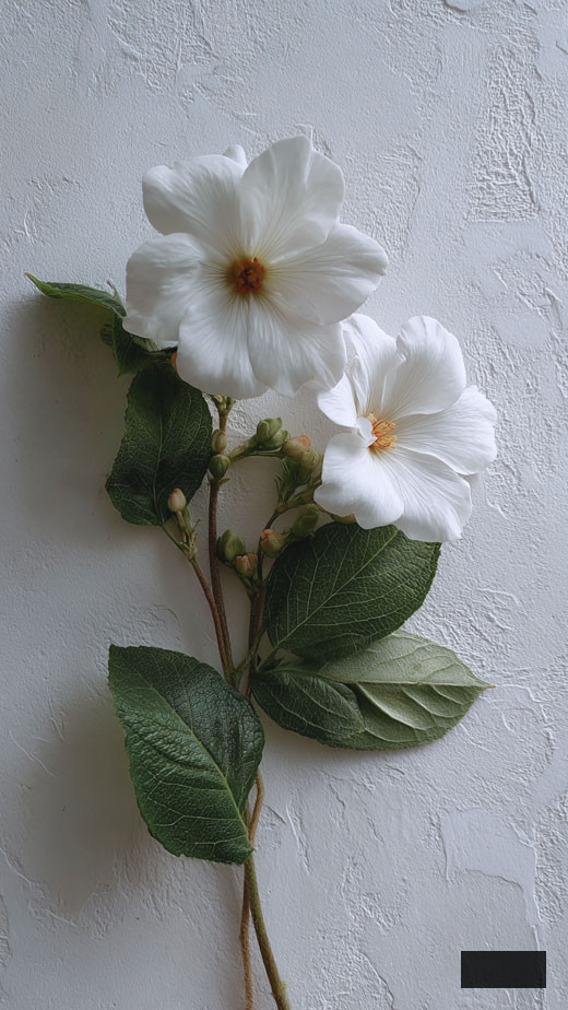white blossoms phone stylish backdrop