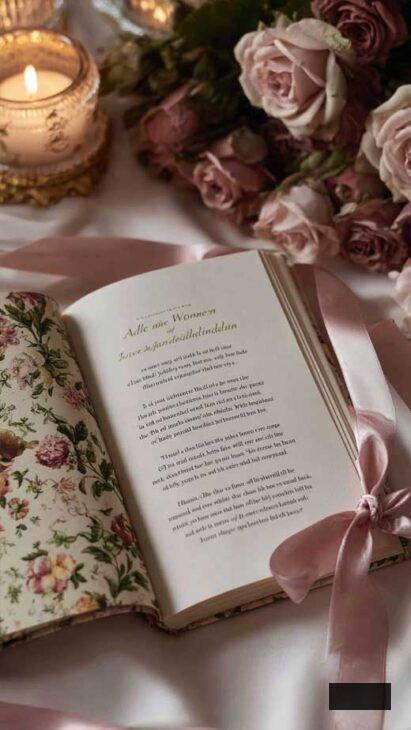 cute feminine and romantic Bridgerton aesthetic book wallpaper