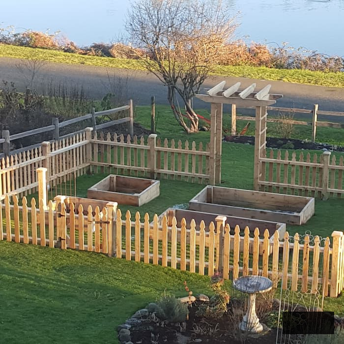 perspective of the picket fence garden prior to its completion